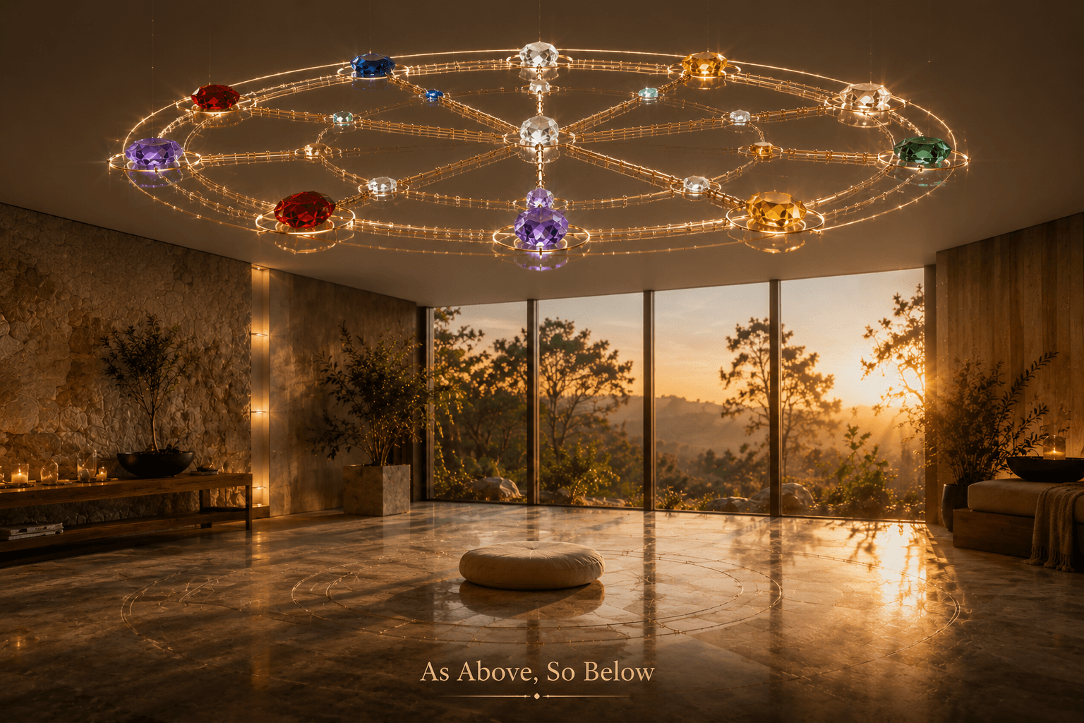 Yoga room in a home built above an Ala Mentis grid